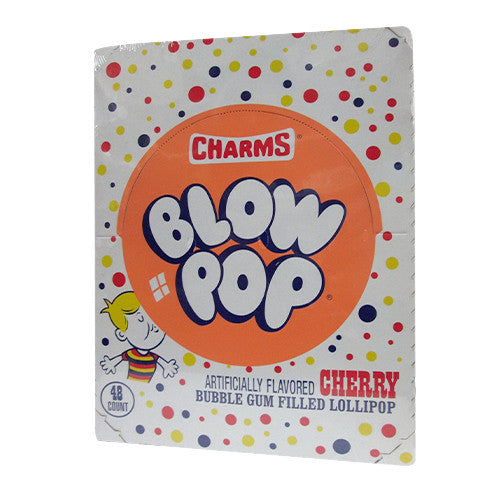 Charms Blow Pops Cherry Lollipops - 48 Lollipops/Box